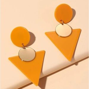 Round & Triangle Drop Earrings